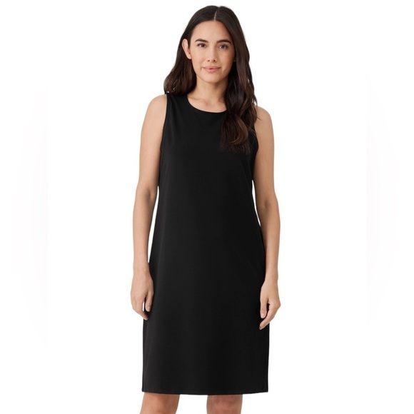 EILEEN FISHER Organic Cotton Knit Tank Dress In Black 1X NWT - Picture 12 of 12